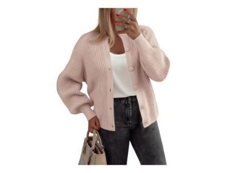 Zeagoo Cárdigan de gran tamaño con botones para mujer, para otoño, frente abierto, ligero, cuello en V, ropa para exteriores