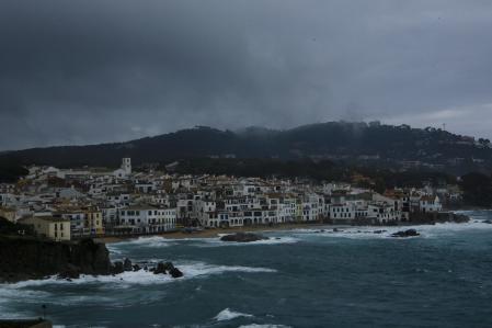 Día de lluvia en Calella de Palafrugell.