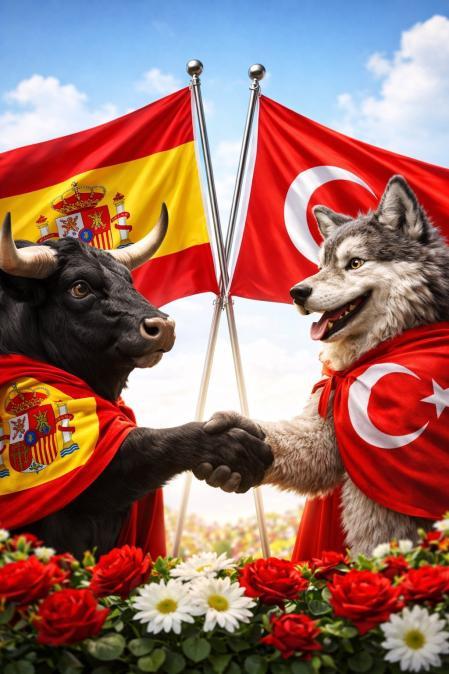 La red se llenó de montajes que simbolizaban la nueva hermandad entre España y Turquía