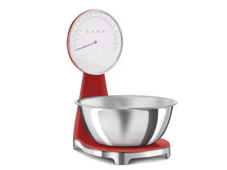 SMEG báscula de cocina analógica y digital roja