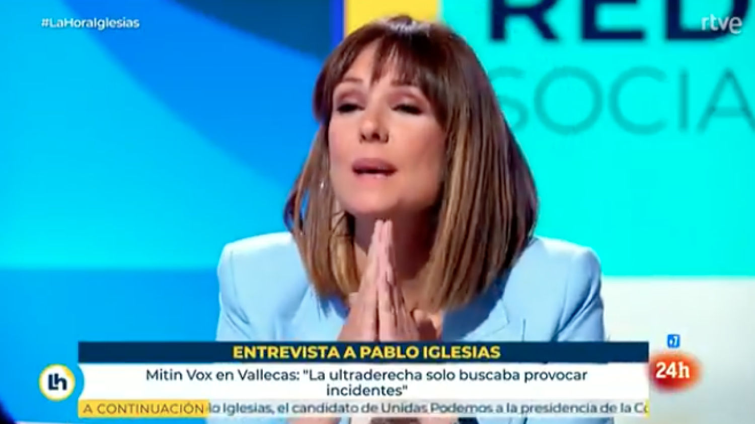 Mònica López entrevista a Pablo Iglesias en TVE