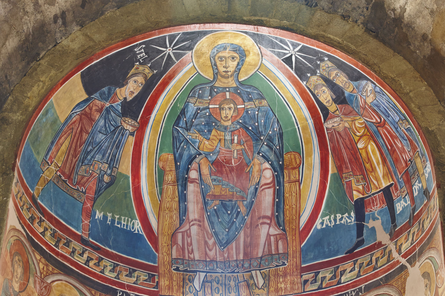 Detalle del ábside central de Santa María de Taüll