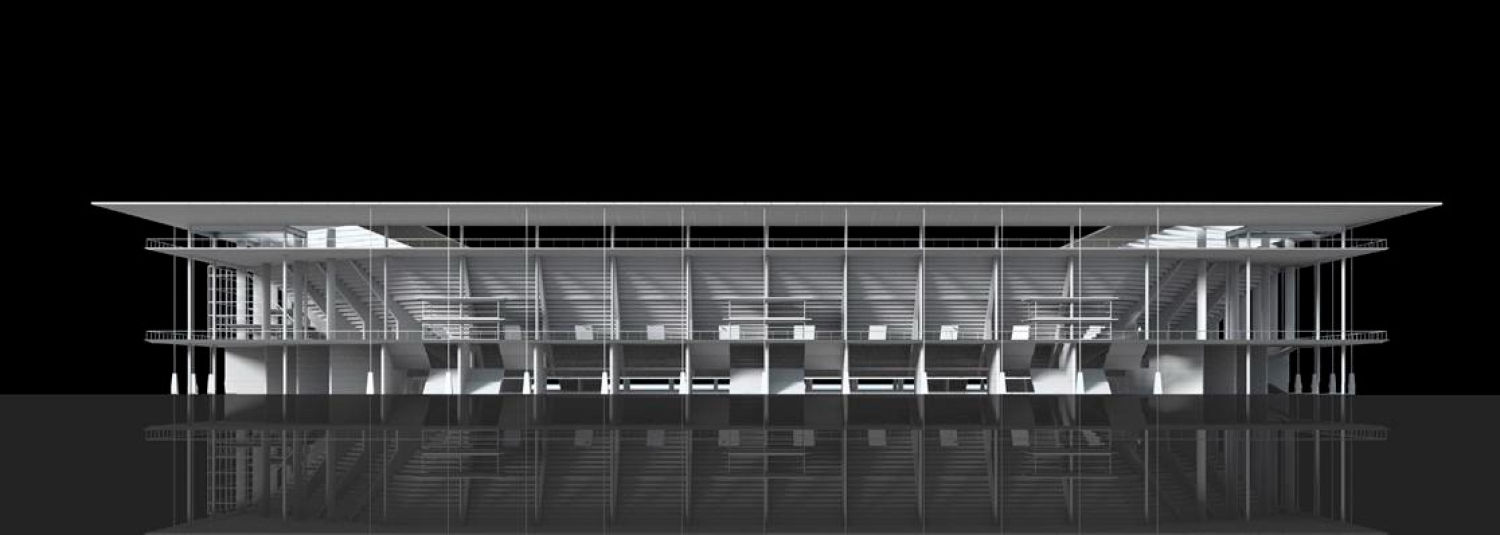 Fotos de la maqueta del nuevo campo fútbol del Real Zaragoza, diseñado por Ricardo Bofill