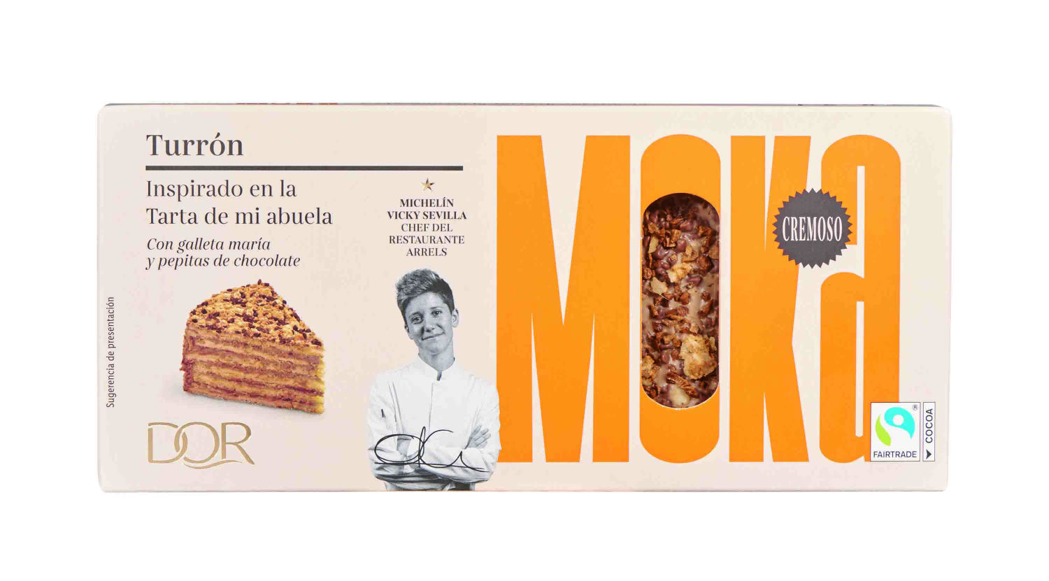 D'OR BY LIDL Vicky Sevilla, la chef más joven en lograr una estrella Michelin para Arrels (Sagunt) se inspira en la tarta de su abuela con galletas para este turrón