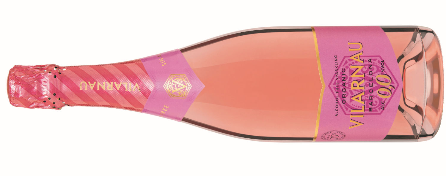 GONZÁLEZ & BYASS Espumoso sin alcohol Vilarnau. Es ecológico y ha sido laborado con la variedad garnacha tinta. Frutas rojas con notas florales