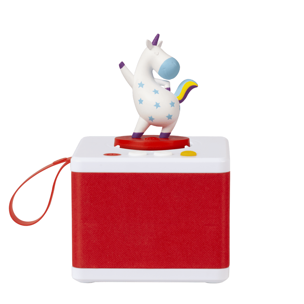 El unicornio feliz es uno de los personajes sonoros de Faba, una plataforma de contenidos para niños. Cuentacuentos y canciones sin pantallas adaptados a sus necesidades.