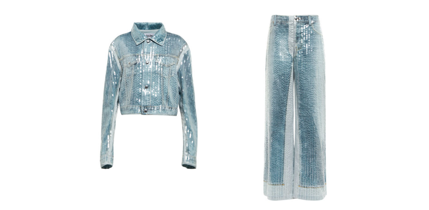 My Theresa con una nuevacolecció ncápsula llena de brillos y un aire retro mu ytípico de la firma francesa.La slentejuelas invaden esta línea. Un conjunto dos
piezas vaquero,es sin duda la joya de la corona de esta colección