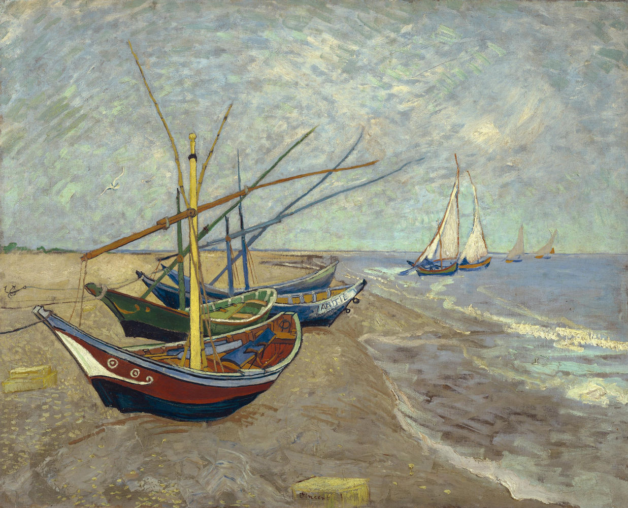 VINCENT VAN GOGH: 'Barcas de pesca en la playa de Les Saintes-Maries-de-la-Mer', del pintor holandés en el museo Van Gogh de Ámsterdam