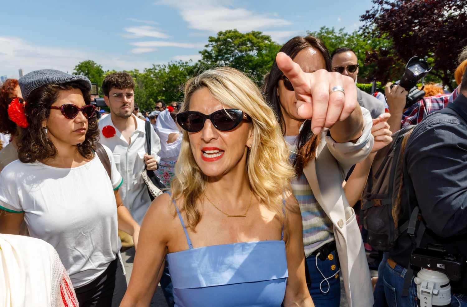 Yolanda Díaz, vicepresidenta y líder de sumar, en la festividad de San Isidro