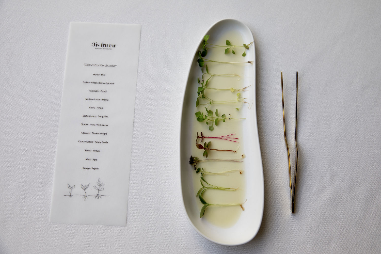 Los germinados, uno de los platos de Disfrutar creado para dar valor a lo que parece insignificante