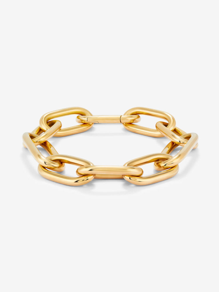 Entre las novedades de la joyería Súarez, destaca una pulsera de eslabones de oro amarillo de 18 quilates. Moderna y de estilo minimalista
