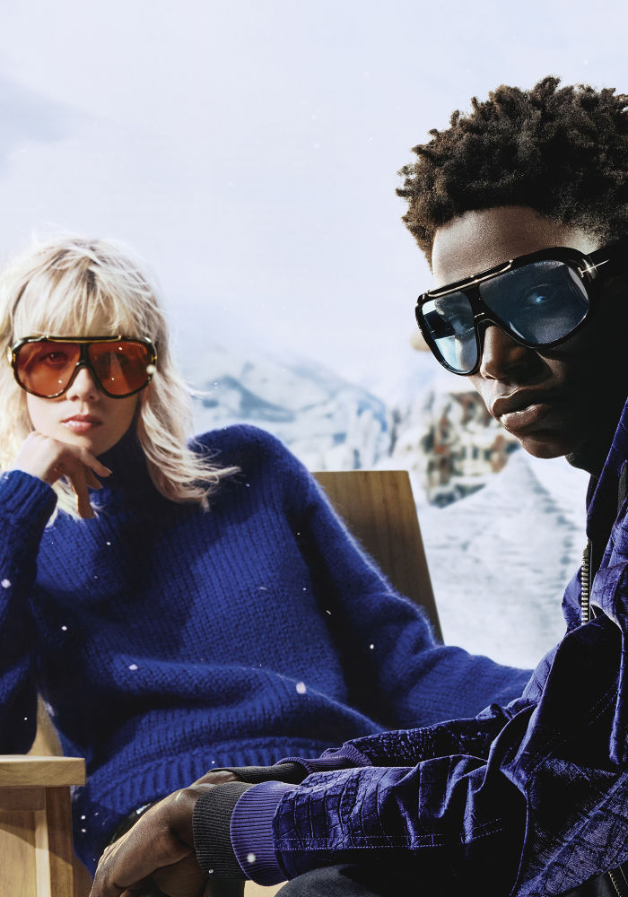 Las gafas de sol Rellen y Linden de la nueva colección Après-ski de Tom Ford Eyewear presentan siluetas con detalles metálicos e incorporan lentes fotocromáticas