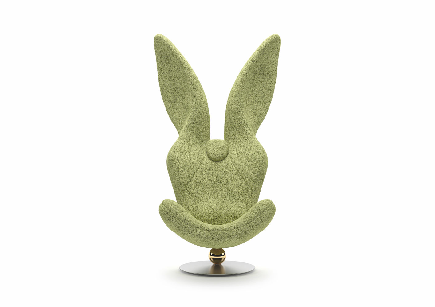 El músico Giuliano Sangiorgi, Pasquale junior Natuzzi y el iconoclasta diseñador Fabio Novembre son los padres de Green Rabbit, un proyecto que fusiona música y diseño en un sillón con forma de conejo