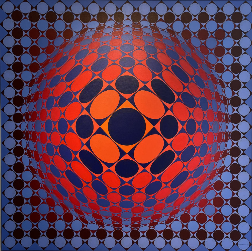 El pintor Vasarely está muy bien representado en Brafa, como con esta obra Vega-Sakk, de 1968-1971, en la galería Hurtebize de Cannes