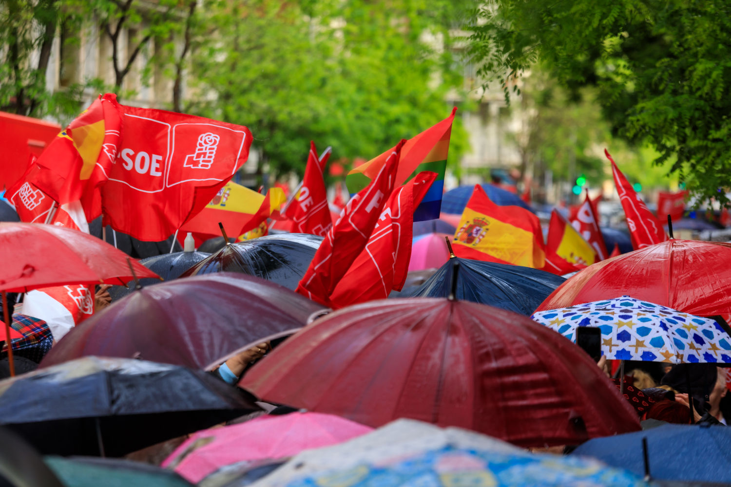 Los paraguas, uno de los protagonistas de la concentración