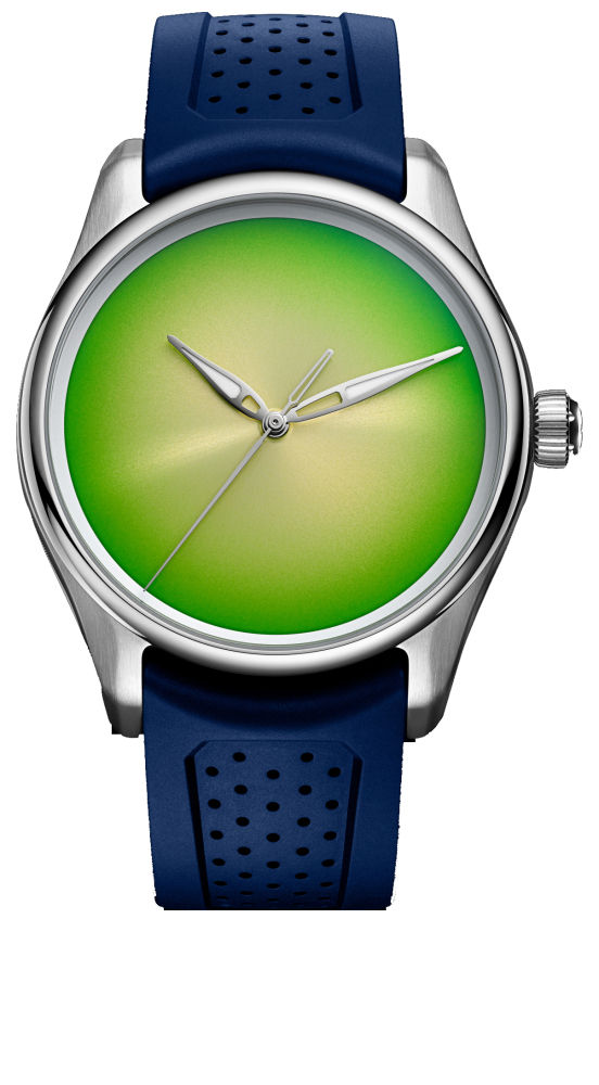 Cítrico. Pioneer Centre Seconds de H. Moser & Cie  en verde lima