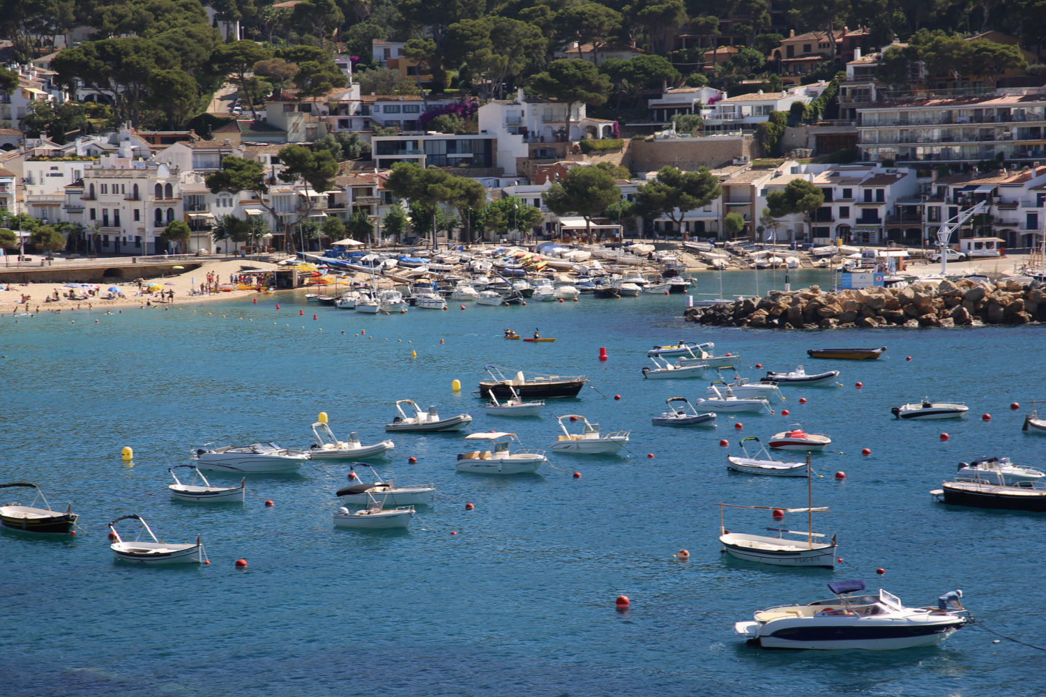 Barco fondeados en Llafranc.