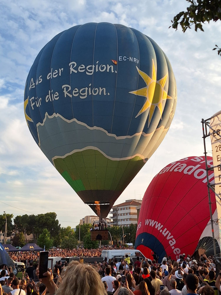 Globo empezando a coger altura en Igualada.