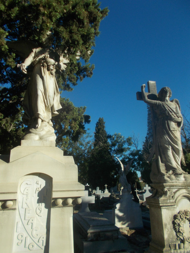 Ángeles en tumbas de la Almudena.