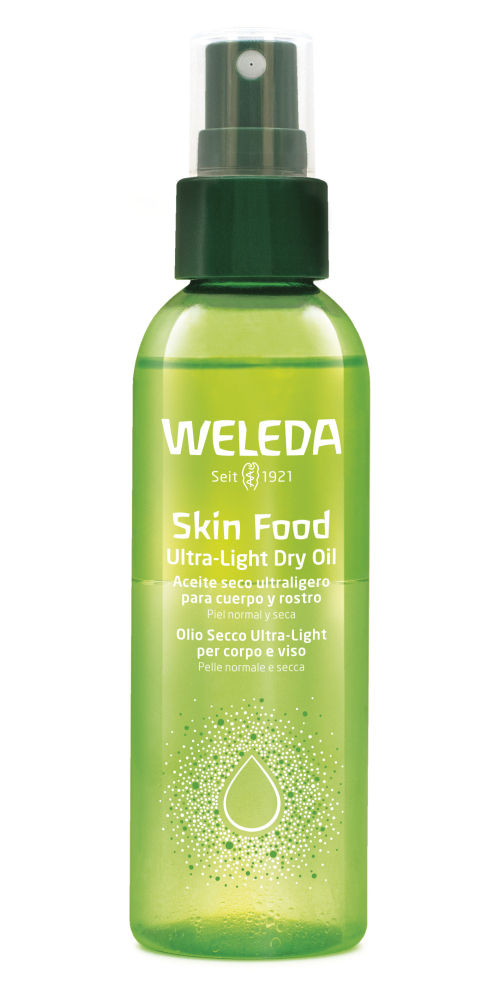 Bifásico. Un favorito de maquilladores y celebridades por su acción iluminadora e hidratante. Aceite ultraligero Skin Food, de Weleda, 14,95 euros