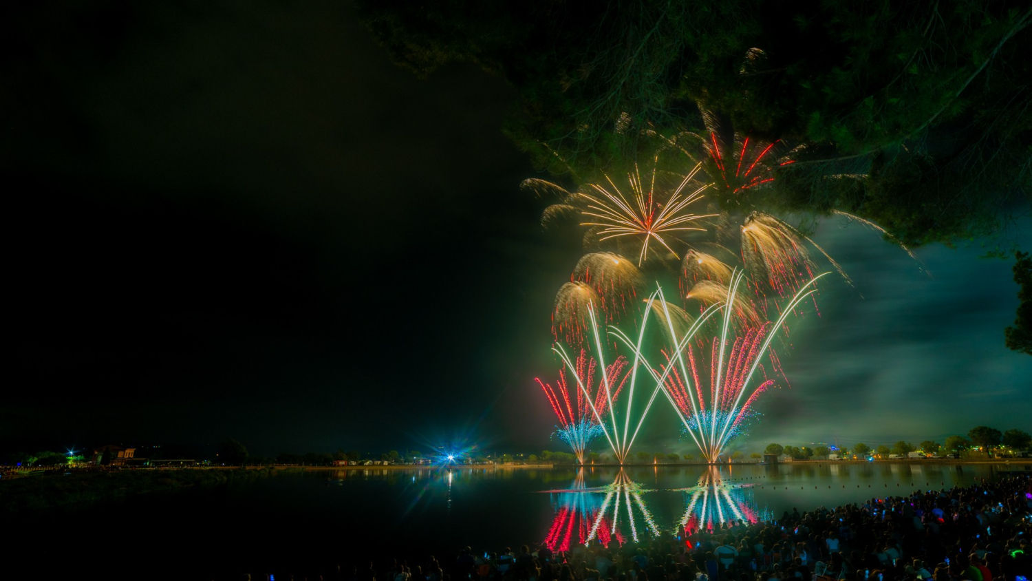 Fuegos artificiales en el Parc de l'Agulla.
