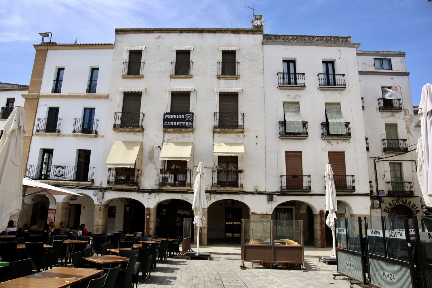 Arquitectura tradicional en el casco viejo de Cáceres.