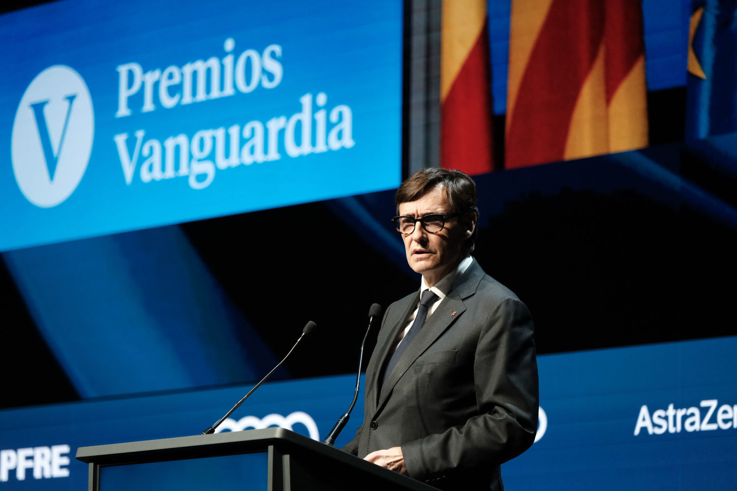 Salvador Illa, president de la Generalitat, en la gala de los premios Vanguardia 2024 en el Palau de Congressos de Catalunya 30 septiembre Barcelona