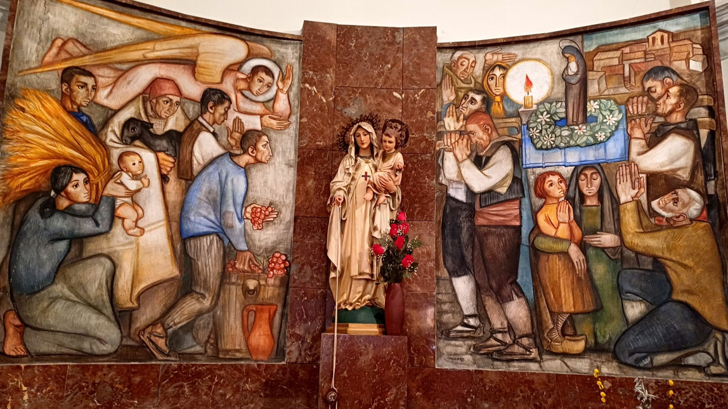 Mural del artista Llucià Navarro i Rodón en la iglesia del pequeño pueblo de Ossó de Sió (Urgell).