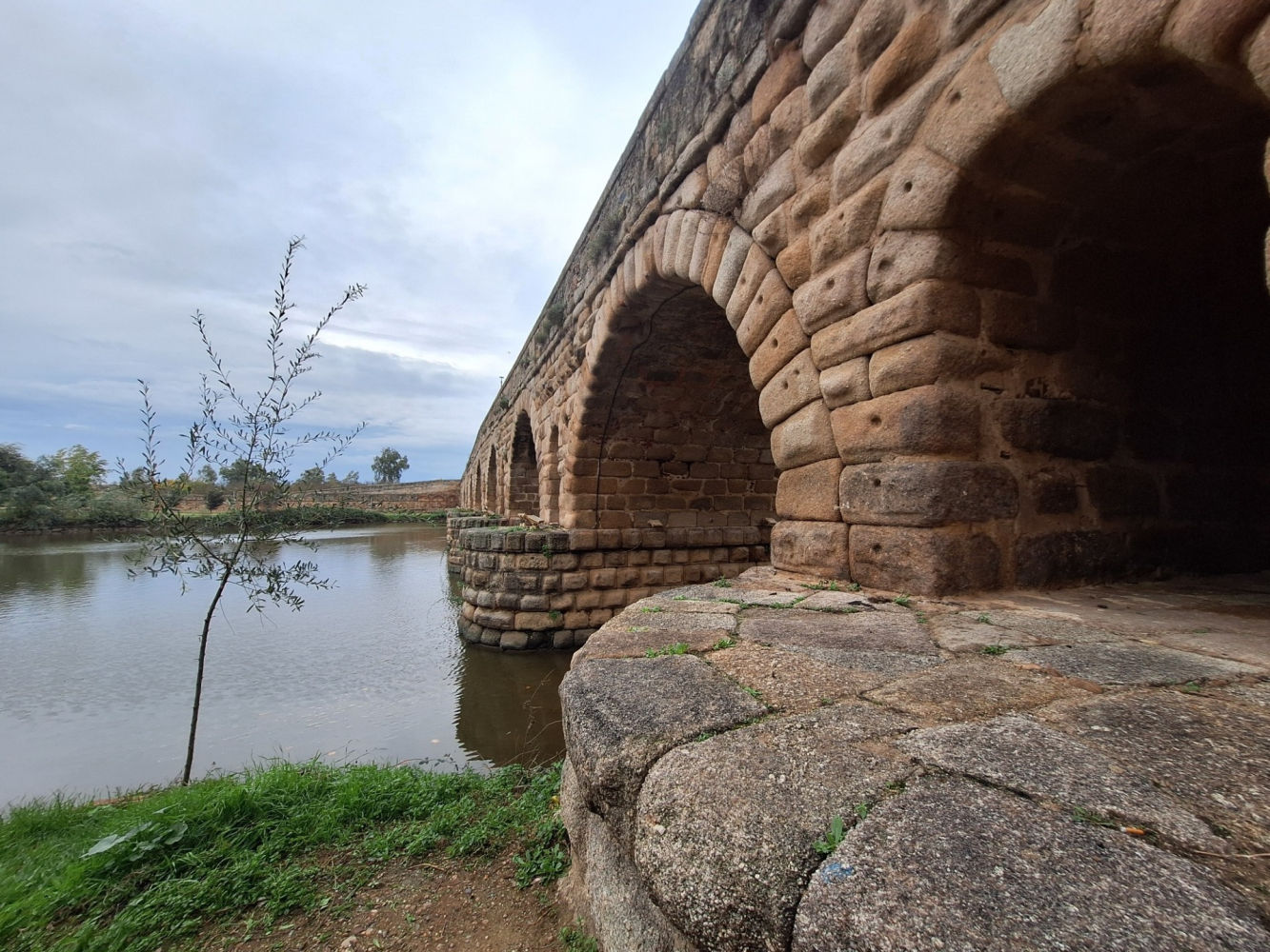 Detalle del puente romano de Mérida.