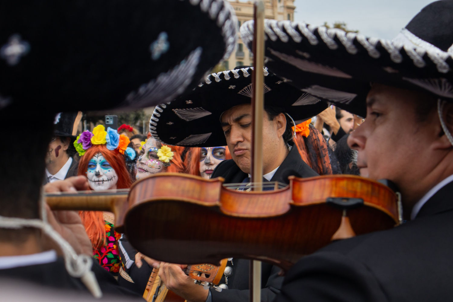 Músicos en el Desfile de Catrinas.