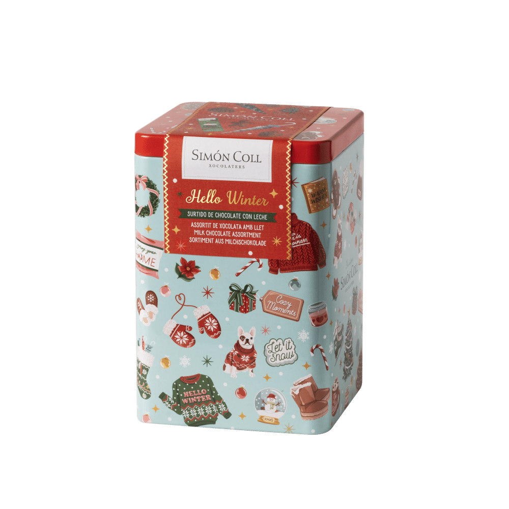 Una caja de diseño invernal que incluye figuritas 3D de chocolate con leche.120 g. de pura ilusión en forma de gorritos, botas, manoplas y otras figuritas deliciosas. Perfectas para compartir o disfrutar en cualquier momento. Pero Simon Coll tiene otros muchos productos de chocolate para endulzar las fiestas