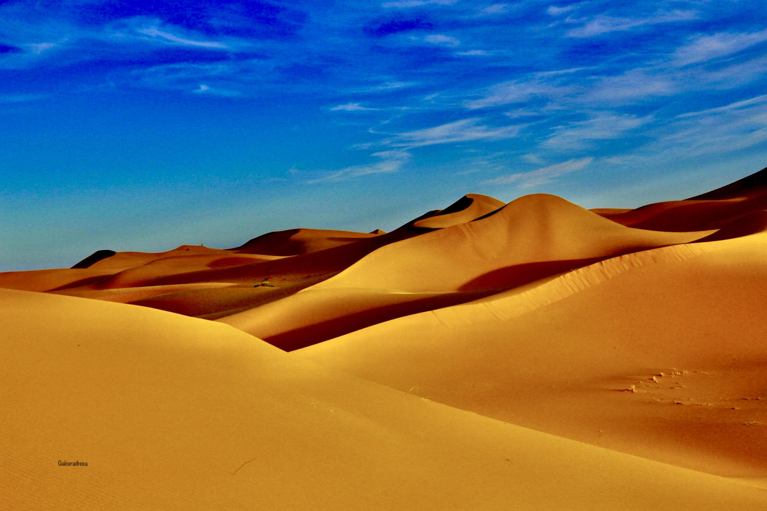 Vista del mar de dunas de Erg Chebbi.