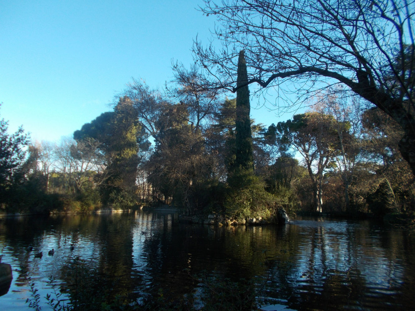 Vista del estanque de El Capricho.