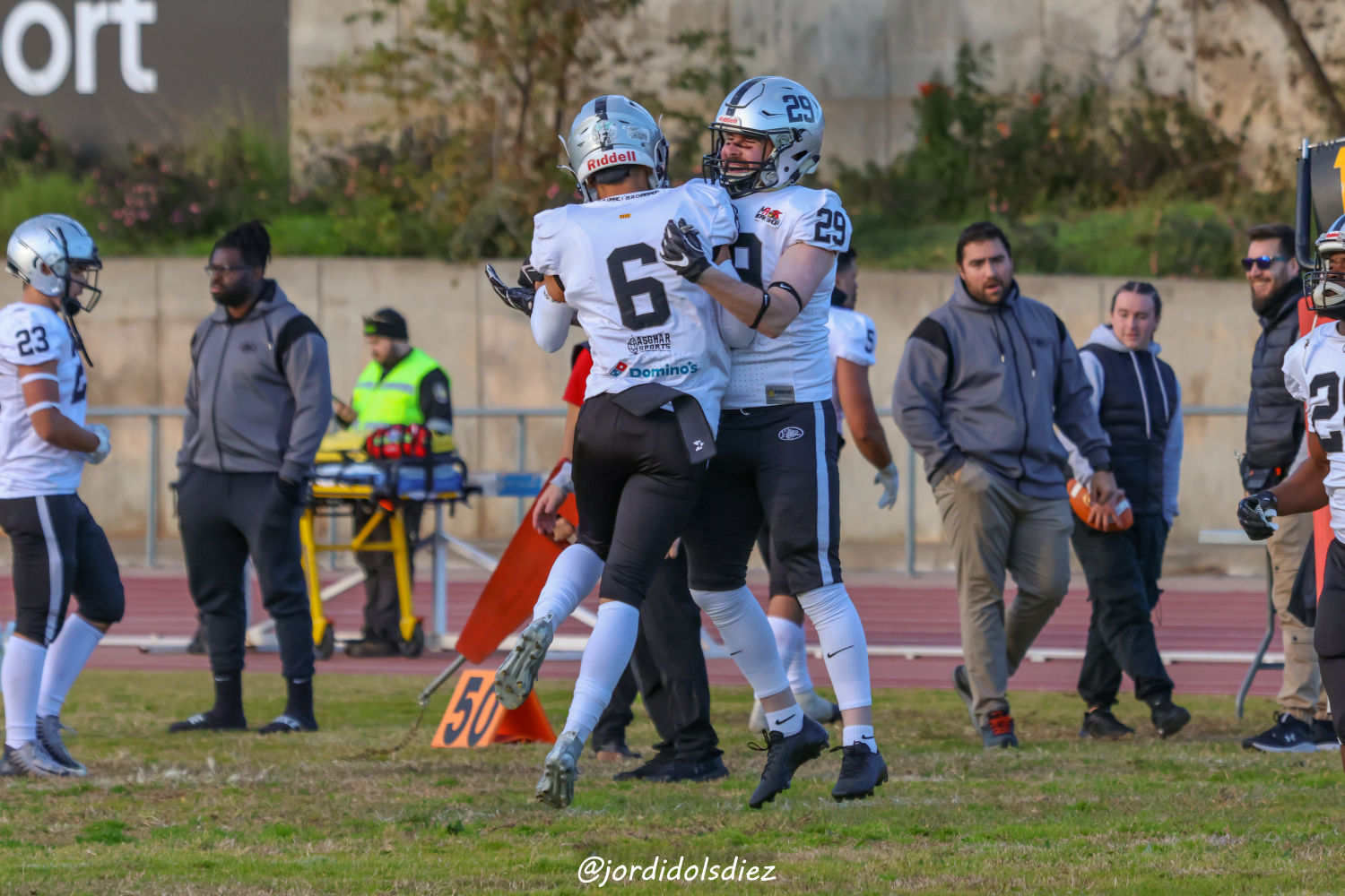 Celebración en el Badalona Dracs.