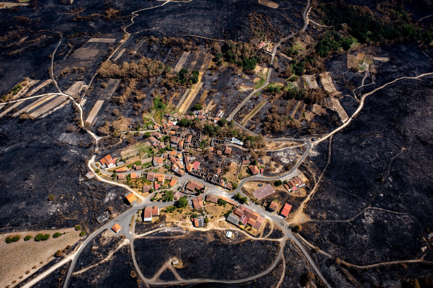 A 16-day heatwave has exacerbated the fires that have ravaged Spain, making this summer one of the worst on record.
This is the toll of the flames in recent weeks, which have destroyed almost 400,000 hectares. Greenpeace Spain, with the help of photographer Pedro Armestre, has documented the extent of the destruction from the air, even reaching areas that have not been photographed until now.
These three are not only the largest wildfires of the summer, but also among the biggest in the area’s history: Larouco (30,000 hectares), Chandrexa de Queixa and Vilariño de Conso (19,000 hectares), and Oímbra and Xinzo de Limia (17,000 hectares).”
La presencia de una ola de calor de 16 días de duración ha agravado los incendios que han asolado España, convirtiendo este verano en uno de los peores de la historia desde que hay registros. Este es el balance de las llamas de estas últimas semanas, que han arrasado casi 400.000 hectáreas. Greenpeace, de la mano del fotógrafo Pedro Armestre, ha documentado desde el aire la magnitud de la destrucción, llegando incluso a zonas no fotografiadas hasta ahora.
Estos tres son los mayores fuegos del verano y también de la historia de la Comunidad: Larouco (30.000 hectáreas), Chandrexa de Queixa y Vilariño de Conso (19.000 hectáreas) y Oímbra y Xinzo de Limia (17.000 hectáreas).