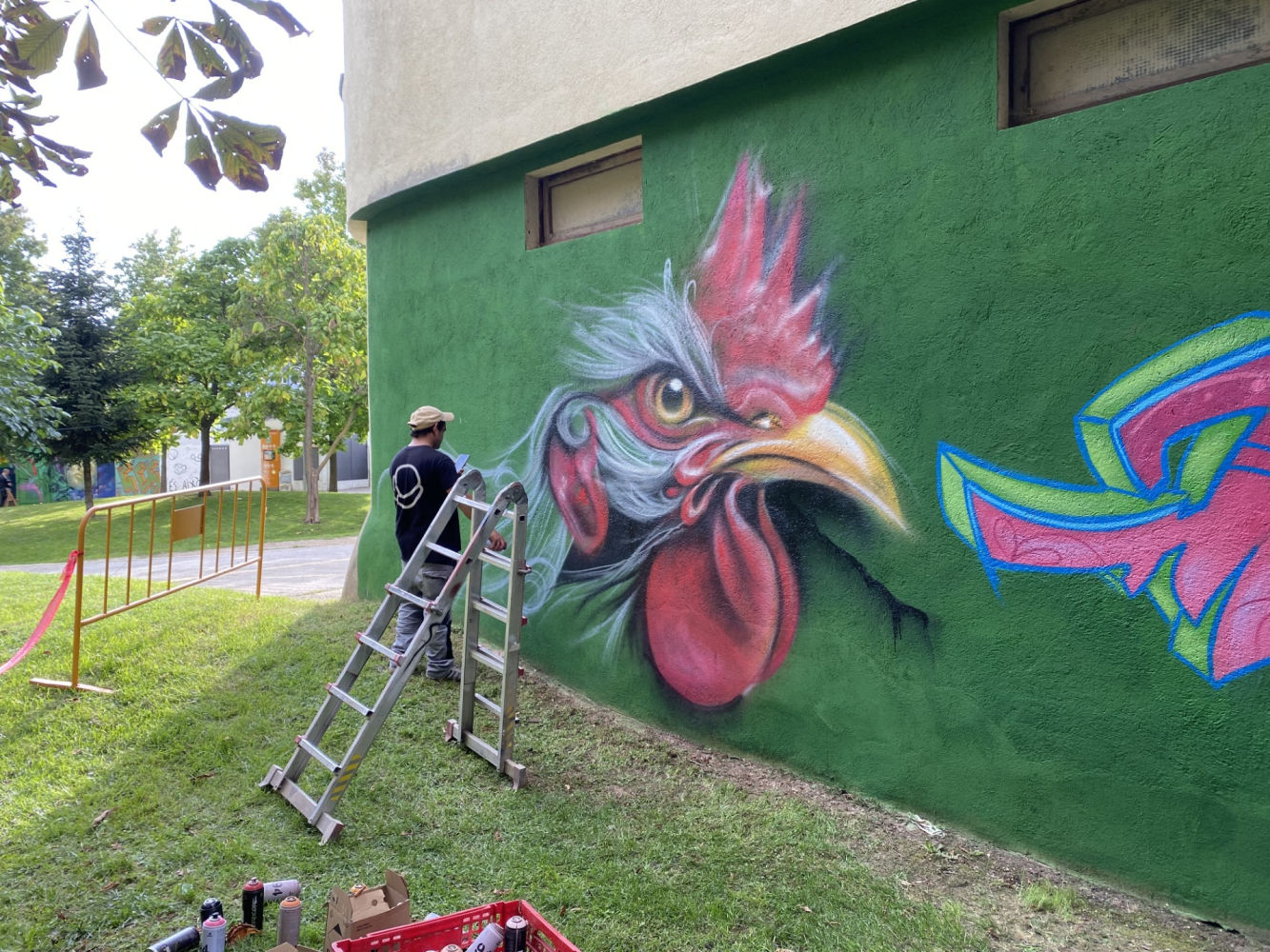 Participante en la exhibición de grafitis en Campdevànol.