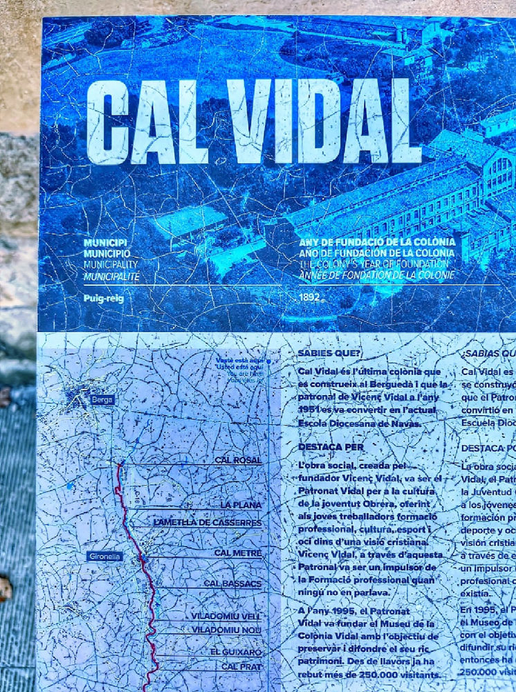 Rótulo informativo de la Colònia Vidal.