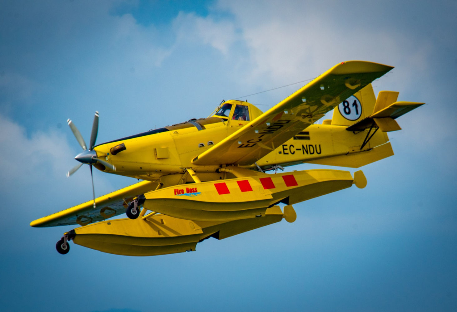 Avión en pleno vuelo en la Festa del Cel.