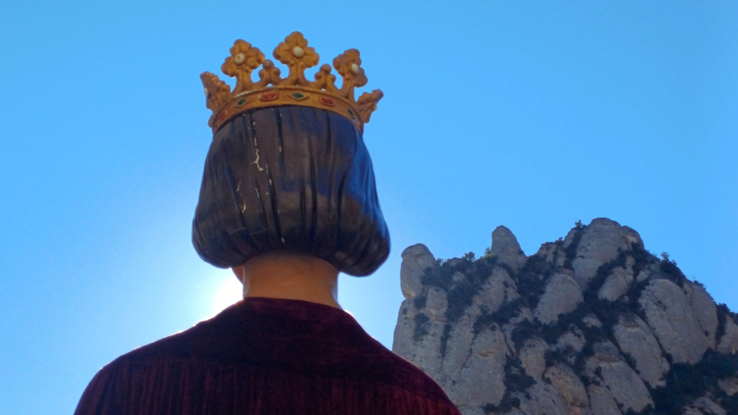 El rey 'gegant' en Montserrat.