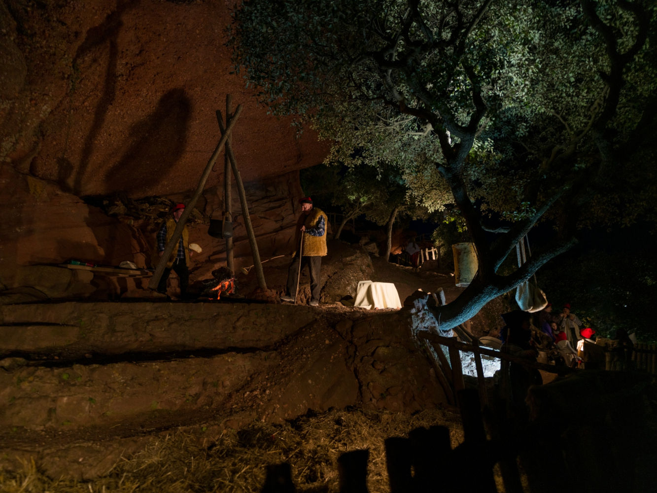 Pesebre viviente de Corbera perfectamente ambientado.