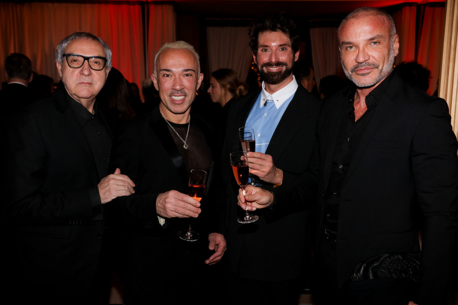 El fotógrafo Manuel Outumuro, José Juan Guzmán, fundador de Bot Peluquería, Carlos Gómez y Jorge Martín de joyerías Grau