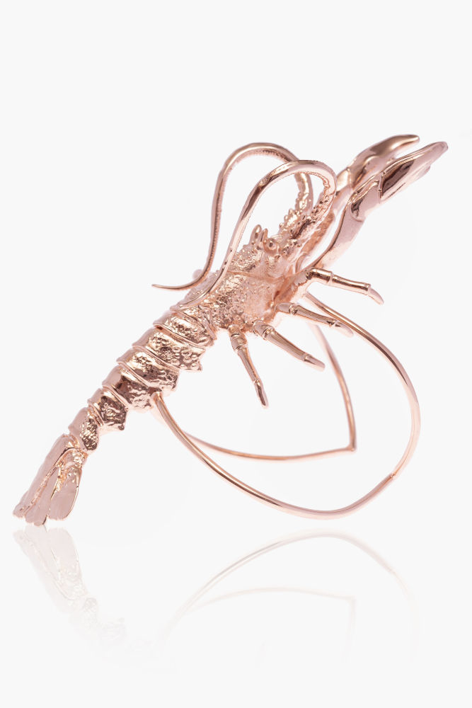 Fauna marina Brazalete de Suma Cruz bañado en oro rosa de 18 quilates