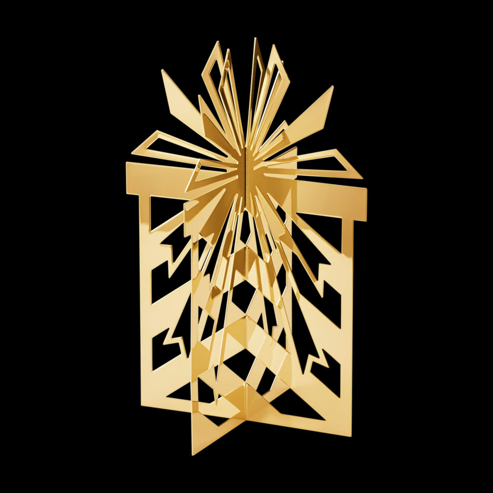 Adorno chapado en oro para la mesa o la chimenea.