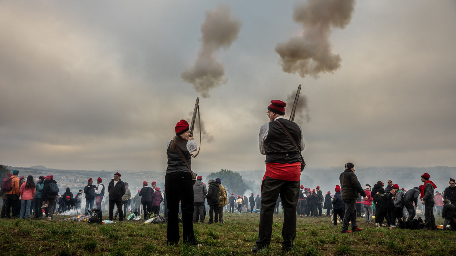 Las escopetas son unas de las protagonistas de la fiesta.