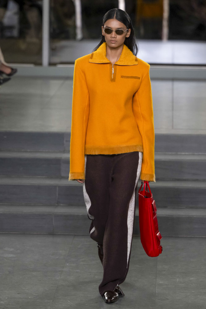NEW YORK, USA - FEBRUARY 10: A model walks the runway during the Coach Ready to Wear Fall/Winter 2025-2026 fashion show as part of the New York Fashion Week on February 10, 2025 in New York. (Photo by Victor VIRGILE/Gamma-Rapho via Getty Images)