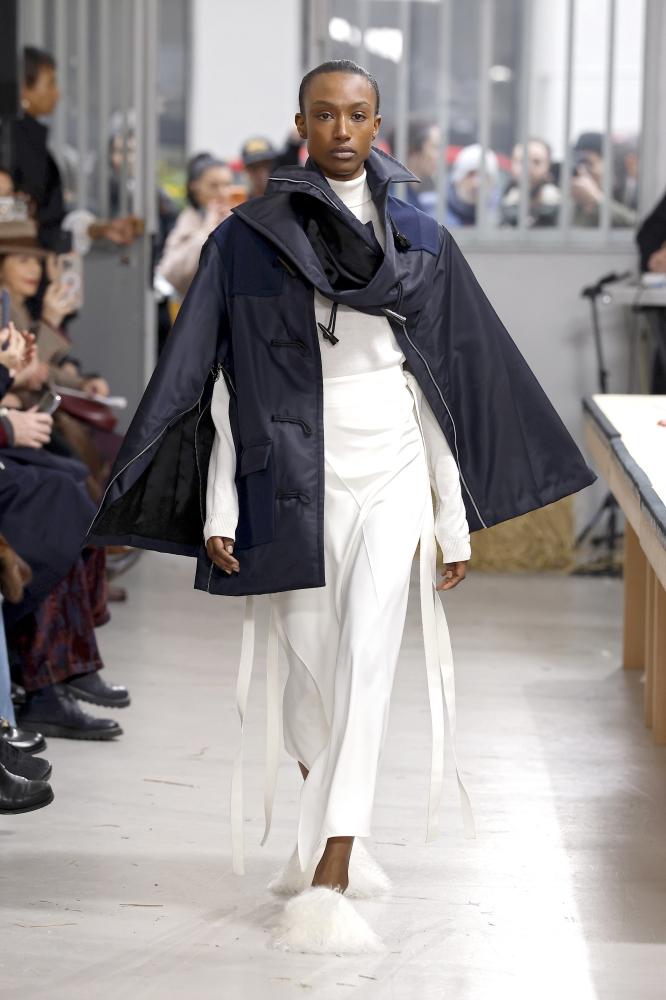 MILAN, ITALY - JANUARY 17: A model walks the runway at the Setchu fashion show during the Milan Fashion Week - Menswear Fall/Winter 2026-2027 on January 17, 2026 in Milan, Italy. (Photo by Estrop/Getty Images)