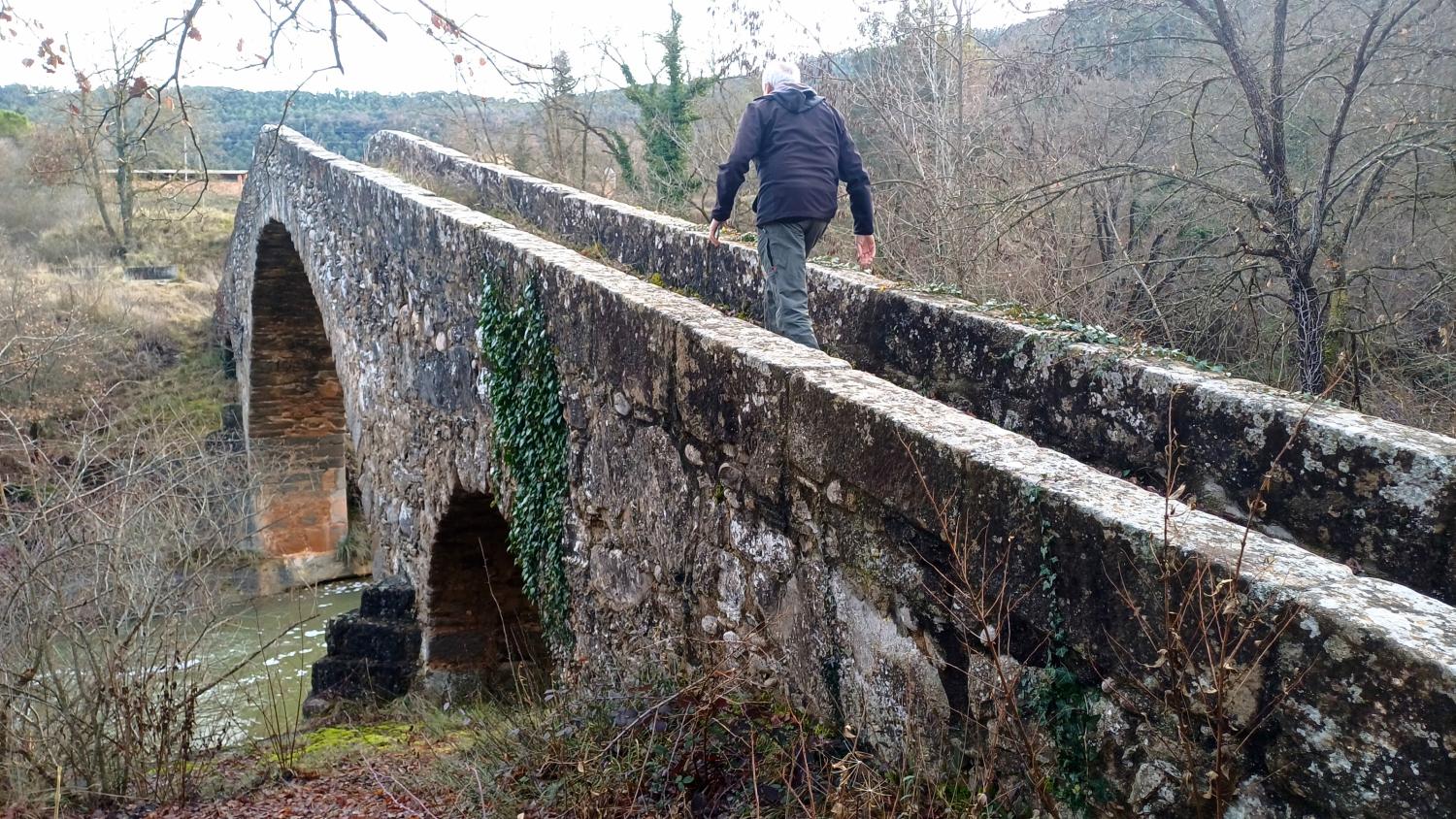 Paseando por el puente Merlès.