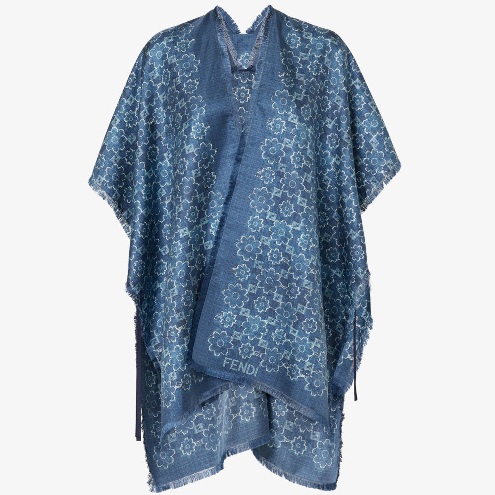 Kimono de seda efecto denim