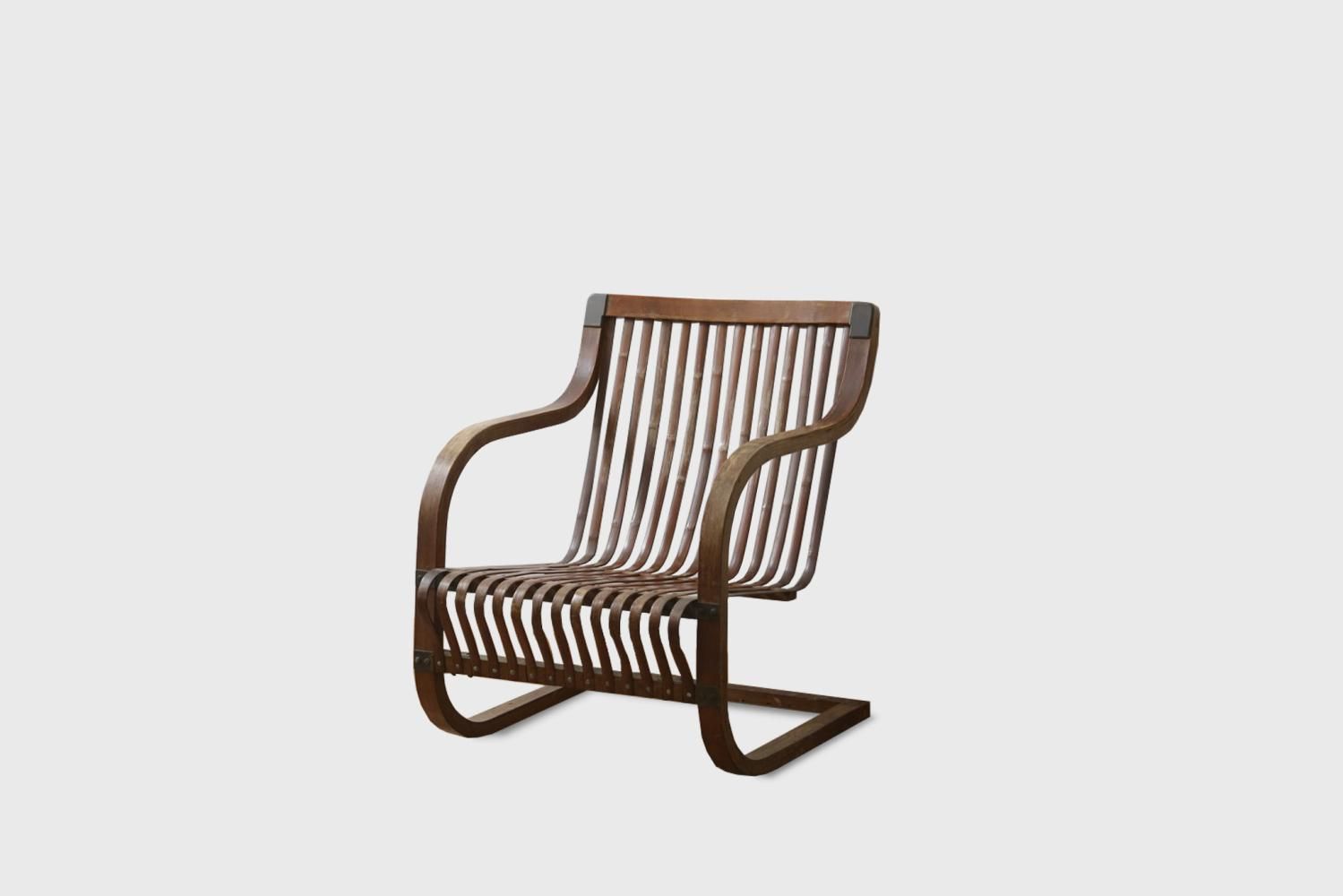 Sillón de bambú fabricado por Mitsukoshi Ltd en 1937