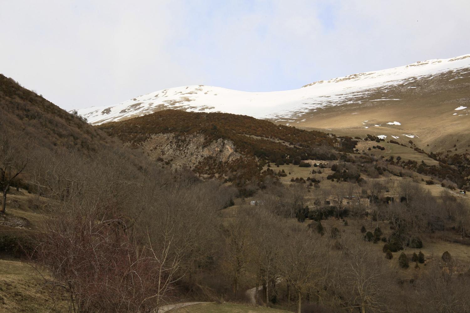 Nieve de telón de fondo en el Ripollès.